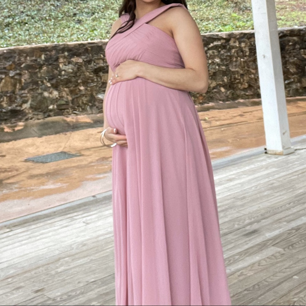 Maternity Altered Azazie Dusty Rose
